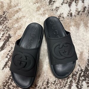 Gucci Black Logo Slide Sandals